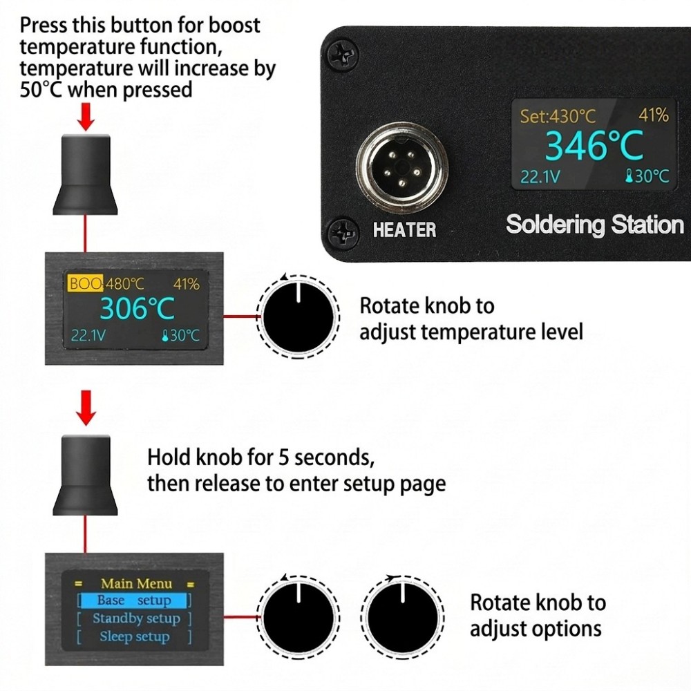 T12 Soldering Station AC100‑24 - огляд і ціна Soldering Station T12 Oled
